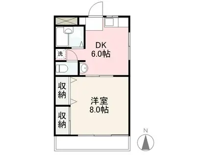 ドリームタカオ(1DK/3階)の間取り写真