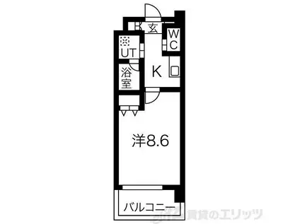 スプランディッド新大阪III(1K/15階)の間取り写真