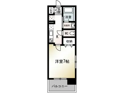 インテンション(1K/8階)の間取り写真