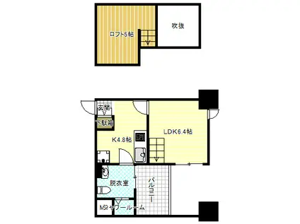 リセス大阪イースト(1SLDK/9階)の間取り写真