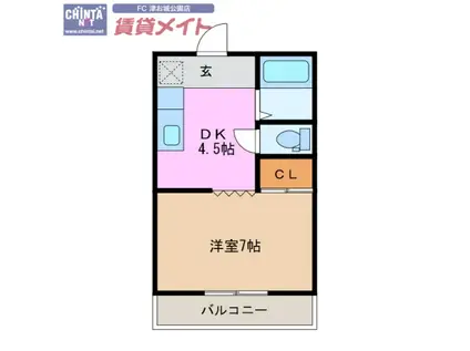 ロフト・カトー(1DK/1階)の間取り写真