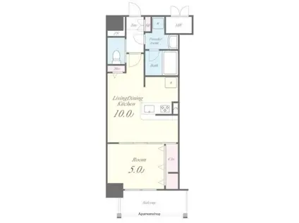 グランパシフィック今里LUXE(1LDK/1階)の間取り写真