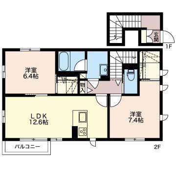 フラットやじま(2LDK/2階)の間取り写真