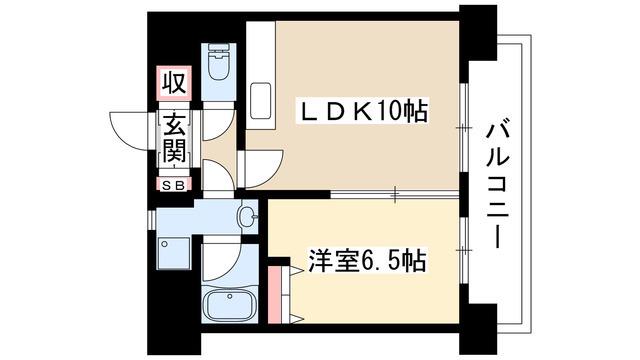 スタジオスクエア泉(1LDK/4階)の間取り写真