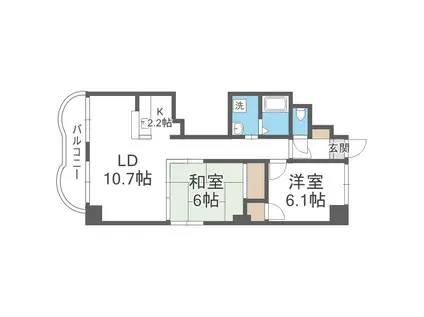 ビラ・サンライト第2(2LDK/8階)の間取り写真