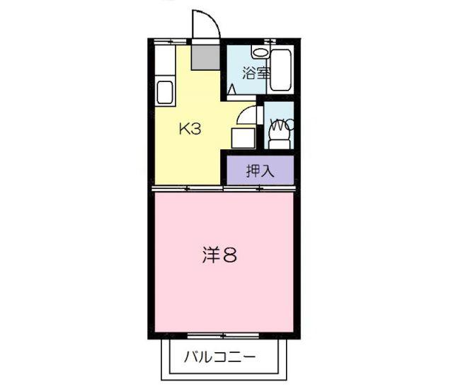 エアーストリーム Α(1K/1階)の間取り写真