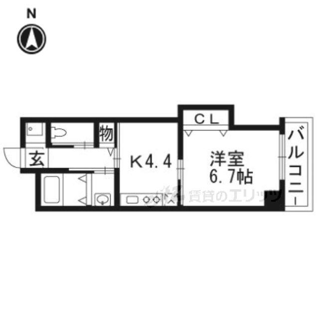 マンションクォーレ(1DK/1階)の間取り写真