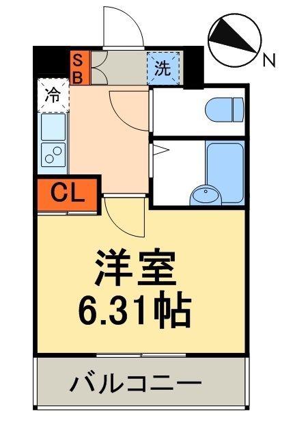 レジディア三越前(1K/2階)の間取り写真