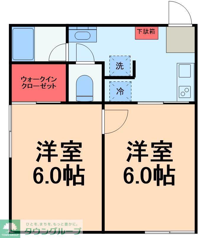 柴又アパート(2K/2階)の間取り写真