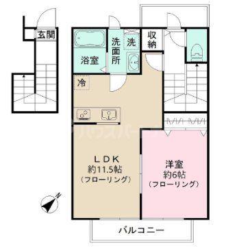 トワ ヴェール 3225(1LDK/2階)の間取り写真