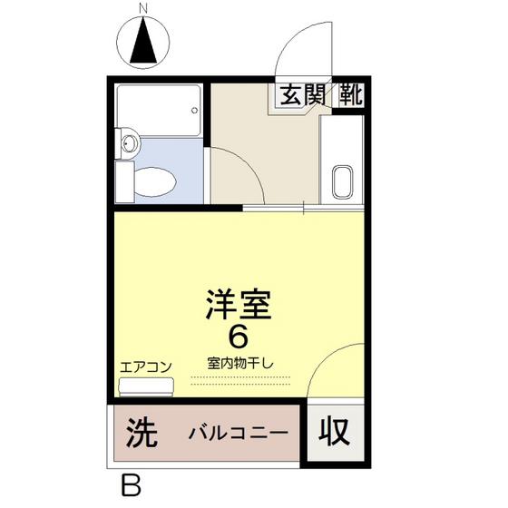 RURU伊島(1K/2階)の間取り写真