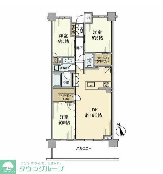 グランリビオ浜田山(3LDK/2階)の間取り写真