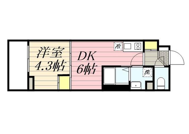 HF西巣鴨レジデンス(1DK/4階)の間取り写真