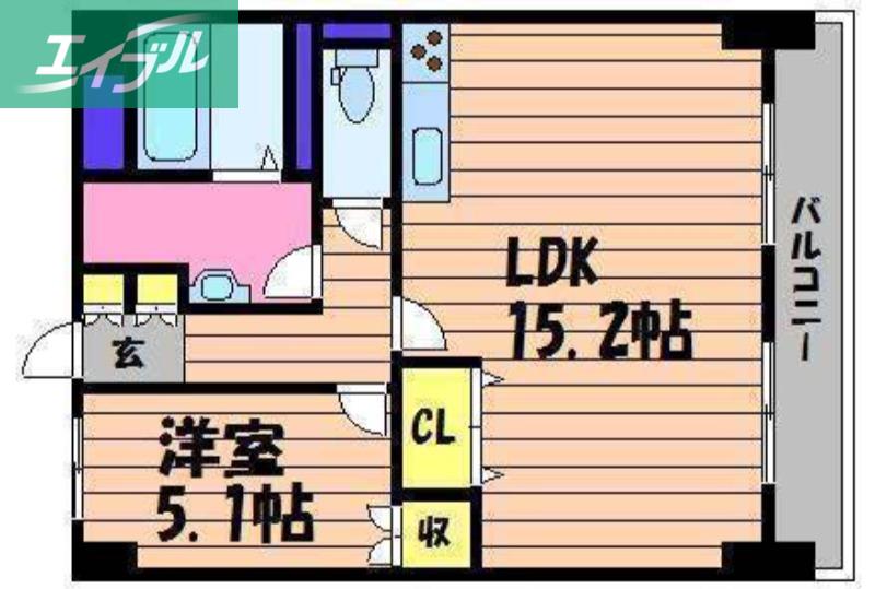 ミラドール奥田西町(1LDK/1階)の間取り写真
