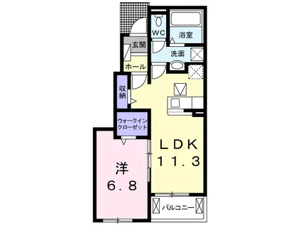 エトワル リベルテ(1LDK/1階)の間取り写真