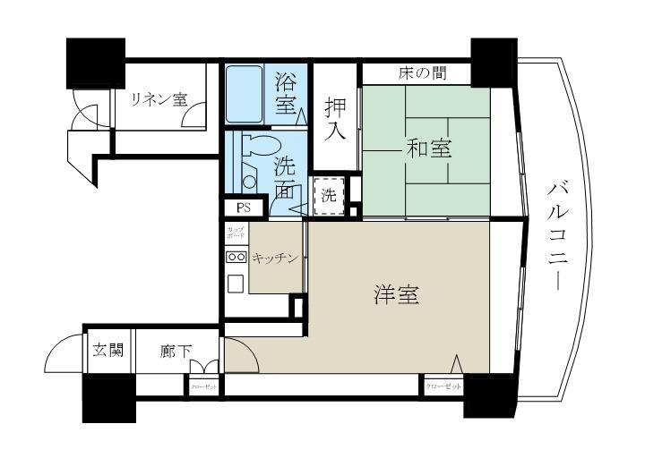 新潟ダイカンプラザ遊学館(2K/7階)の間取り写真
