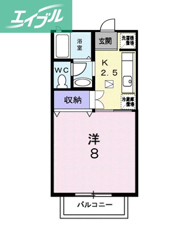 ピュシス(1K/1階)の間取り写真