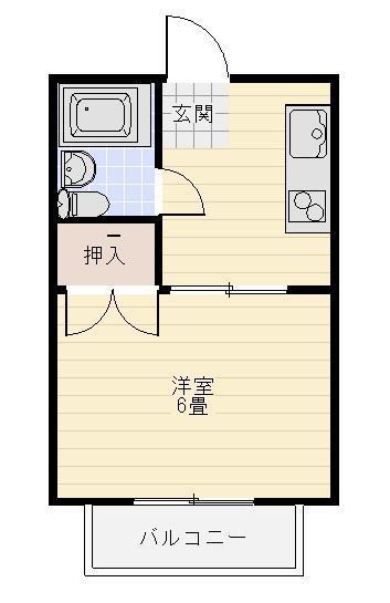 ブルーメンホーフI(1K/2階)の間取り写真