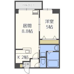 オリオンコート(1LDK/3階)の間取り写真