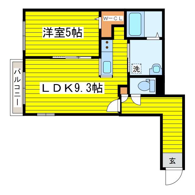 フェスタリア札幌(1LDK/3階)の間取り写真