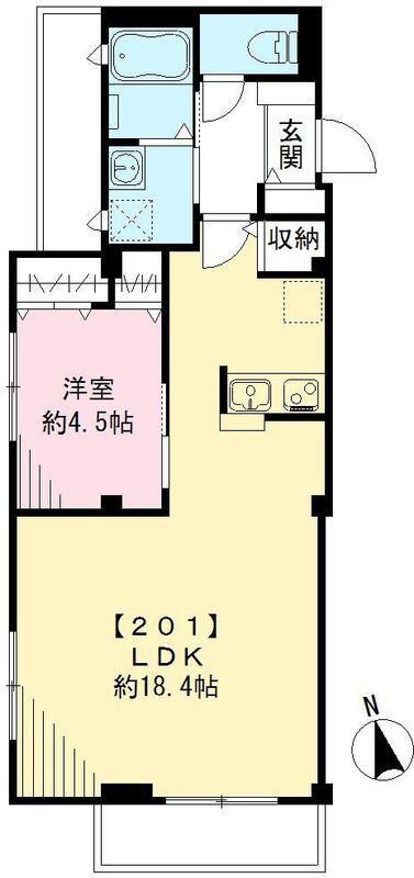 マリポサハウス(1LDK/2階)の間取り写真