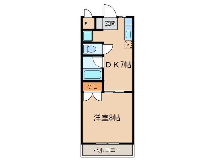 日之出丸太荘(1DK/2階)の間取り写真