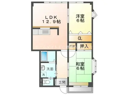 ハイステージレシオ(2LDK/1階)の間取り写真