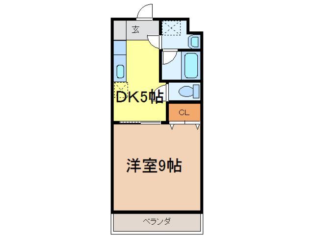青葉ハイツⅠ(1DK/1階)の間取り写真