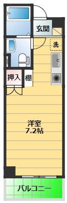 ウィステリア伍番館(ワンルーム/3階)の間取り写真