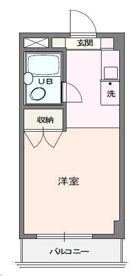 JLBグランエクリュ桜ヶ丘(ワンルーム/1階)の間取り写真