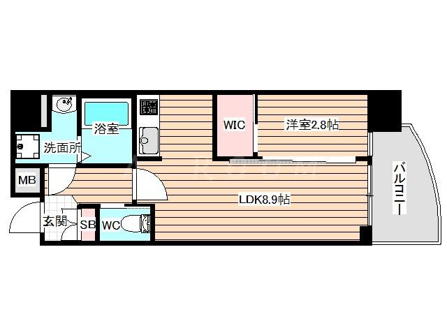 セレニテ福島アリア(1LDK/3階)の間取り写真