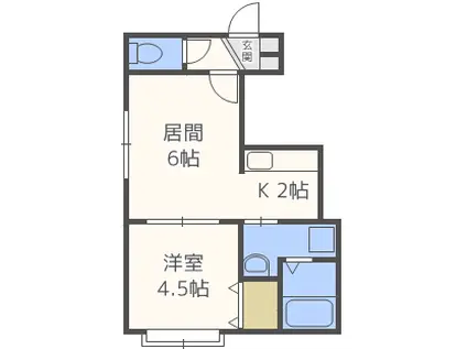 プランドールハイツ(1LDK/3階)の間取り写真