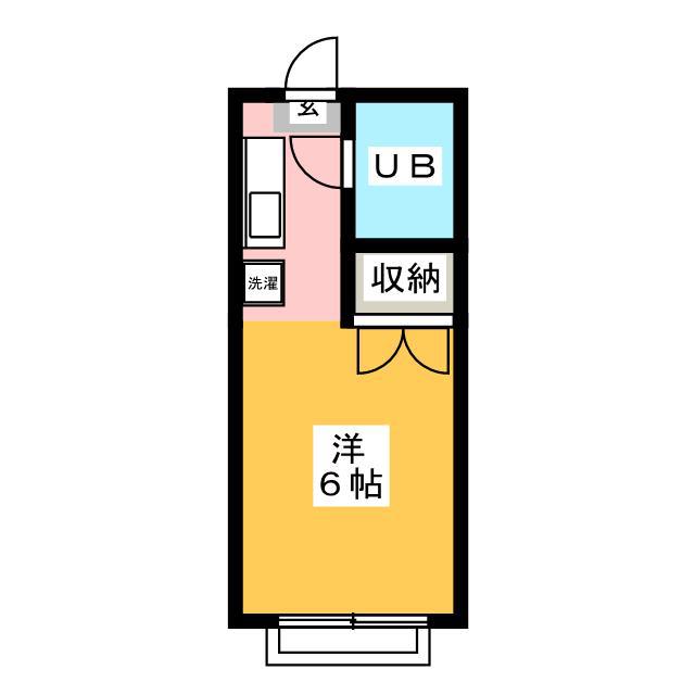 コーポ松(ワンルーム/2階)の間取り写真