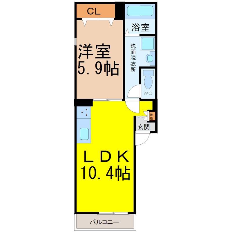 SOPHIA(1LDK/2階)の間取り写真