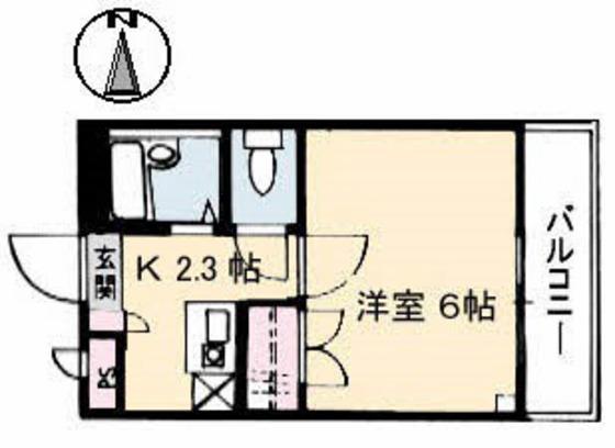 ハッピーハイツ今(1K/3階)の間取り写真