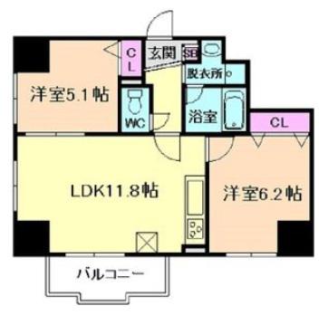 ブロッサム十三(2LDK/4階)の間取り写真
