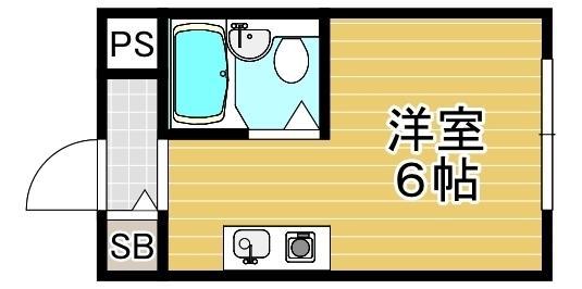 インテリジェントマンション・エソール(ワンルーム/2階)の間取り写真