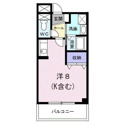 アリアンス(ワンルーム/3階)の間取り写真