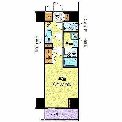 ディアレイシャス港区海岸(1K/6階)の間取り写真