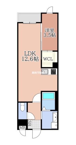 LIFEFIELD久留米(1LDK/2階)の間取り写真