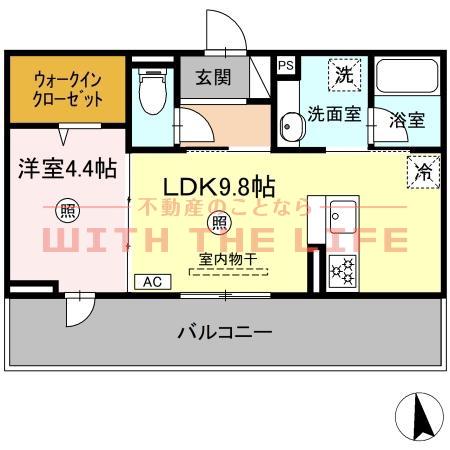 D-ROOM西町(1LDK/2階)の間取り写真