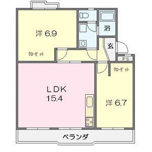 第2三宅ビル(2LDK/2階)の間取り写真