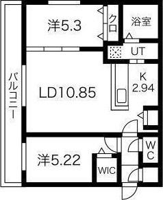 コローレ手稲(2LDK/4階)の間取り写真