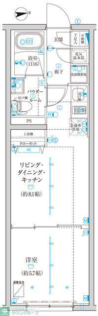 CREATIF西池袋(1DK/3階)の間取り写真