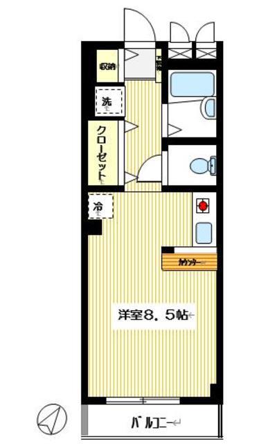 ビラージュU(ワンルーム/2階)の間取り写真