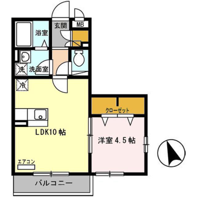 シャトレ 清風(1LDK/2階)の間取り写真