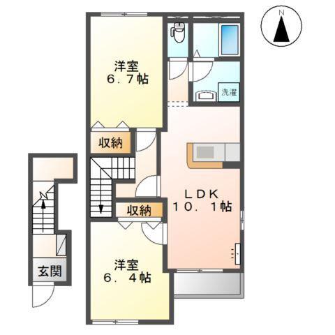 DOLCE(2LDK/2階)の間取り写真