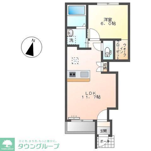 サラスリーノ(1LDK/1階)の間取り写真