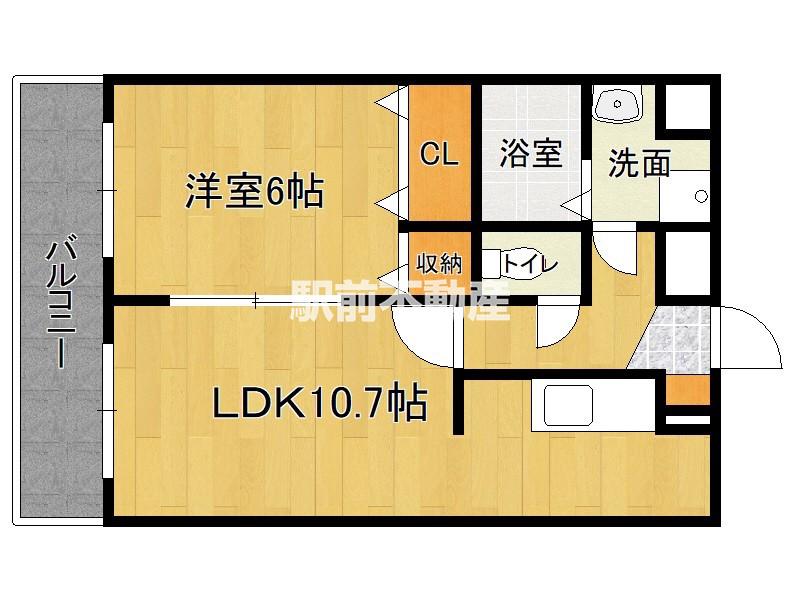 ファインエース姪浜II(1LDK/6階)の間取り写真