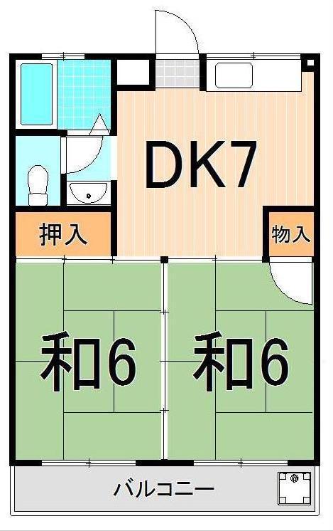 第三大信マンション(2DK/2階)の間取り写真